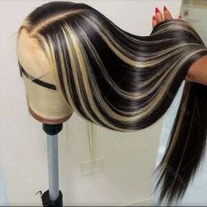 Elegant Black and Blonde Hair Wig